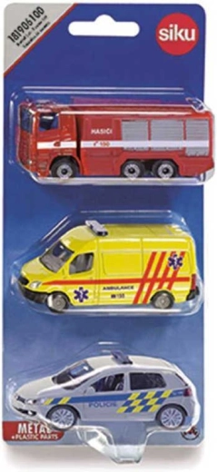 Siku set di veicoli di soccorso design ceco (vigili del fuoco, ambulanza, polizia)