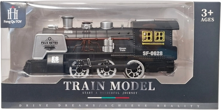 Locomotiva a vapore a batterie con luce, suono ed effetto fumo
