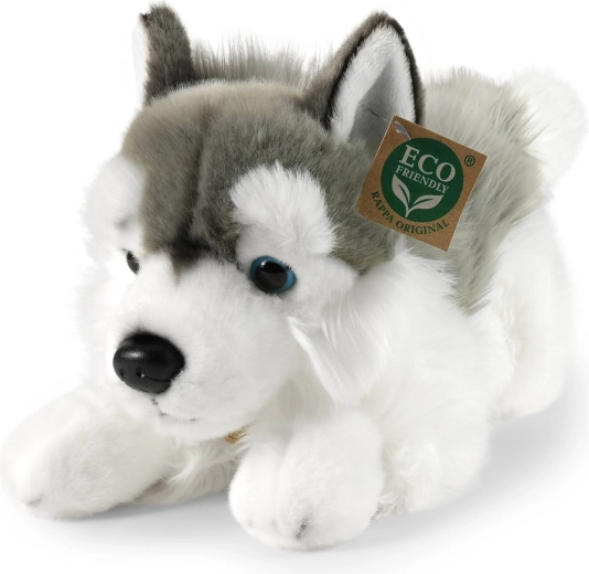 Rappa cane Husky di peluche sdraiato 30 cm