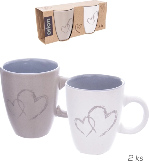 Set di 2 tazze in ceramica Double Love cuore 140 ml