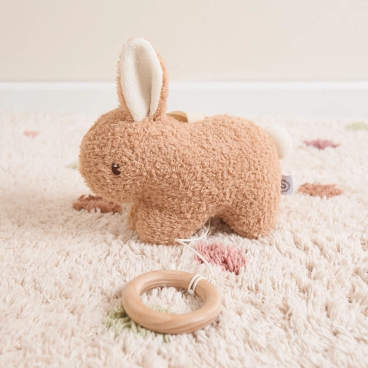 Morbido peluche e anello in legno per manine piccole