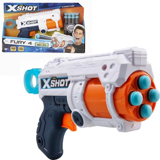 X-Shot Excel Fury 4 pistola con tamburo rotante e 16 dardi in foam