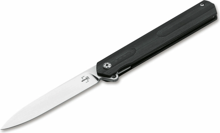 Böker Plus Kyoto coltello tascabile da uomo, G10 nero, lama 8,8 cm