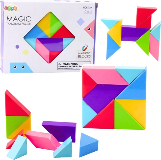 Tangram con blocchi magnetici – puzzle colorato, 9 pezzi