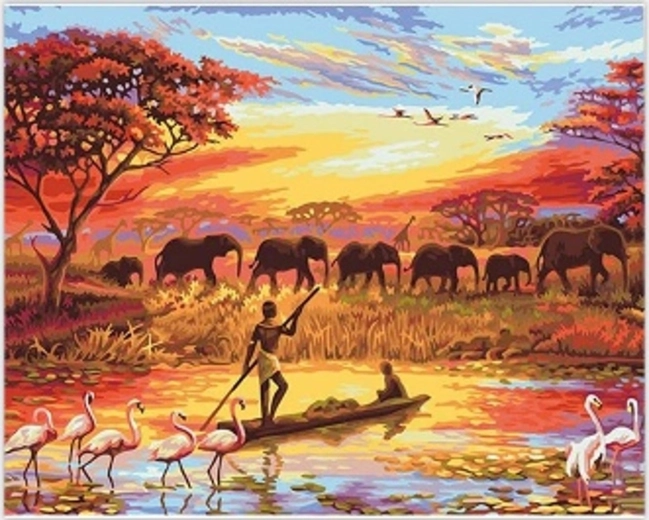 Norimpex dipingere con i numeri Savana africana 40 × 50 cm
