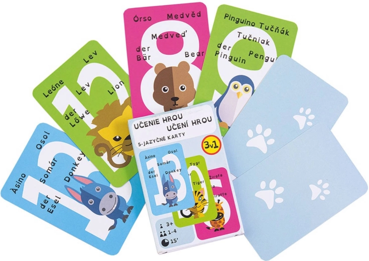 ARGUS Carte da gioco educative 3 in 1 in quattro lingue