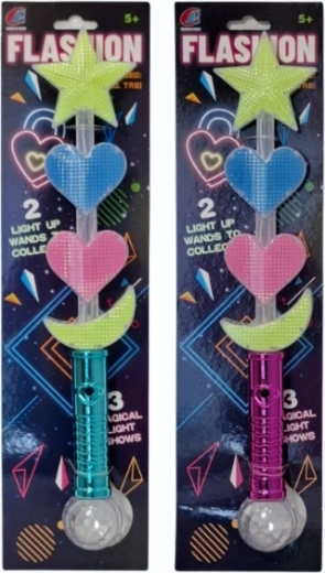 Bacchetta magica luminosa colorata con accessori intercambiabili - 1 pezzo