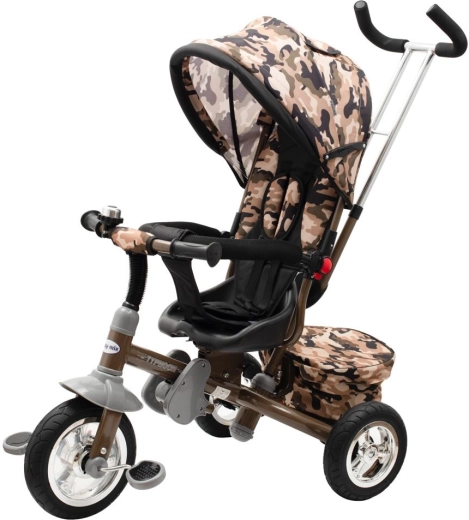Triciclo per bambini 3 in 1 con sedile girevole a 360° Baby Mix Typhoon, army