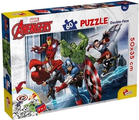 Lisciani Marvel Avengers puzzle da pavimento double-face 2 in 1 (60 pezzi)