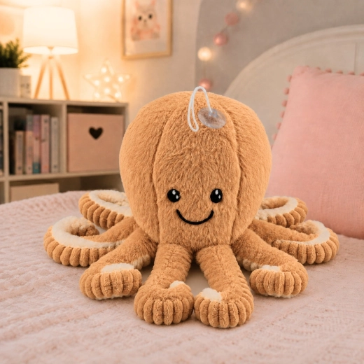 Giocattolo di peluche morbido con viso ricamato