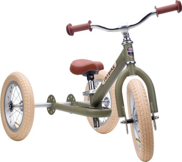 Trybike balance bike 2 in 1 per bambini (triciclo/balance bike) verde opaco