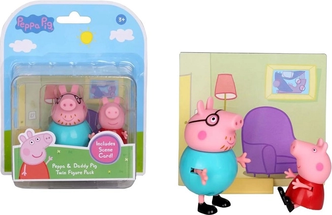 Peppa Pig set di personaggi Peppa e Papà Pig