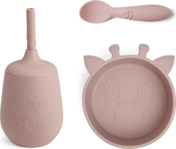 NUUROO Set pappa in silicone blu Woodrose
