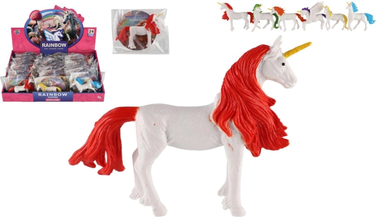 Figurina di unicorno 13 cm – mix di 6 colori (in sacchetto, 24 pz per box)