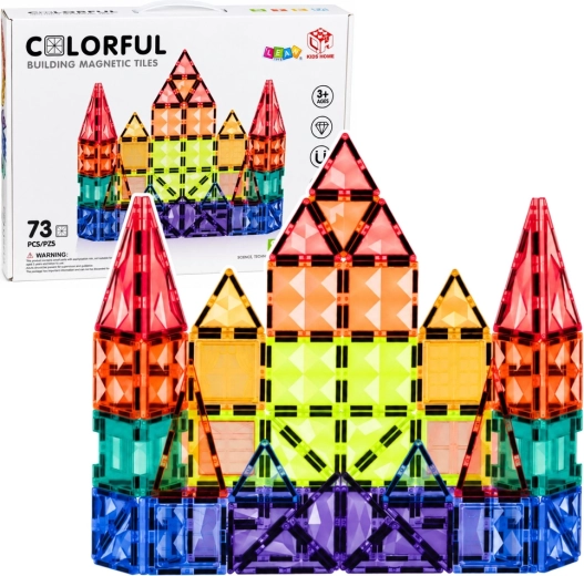 Costruzioni magnetiche – pannelli 3D colorati STEM (73 pezzi)