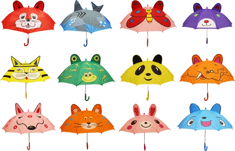 Ombrello per bambini con orecchie di animali 47 cm - 1 pezzo