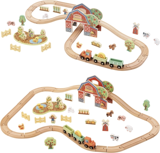 Fienile come tunnel e trattore con rimorchi