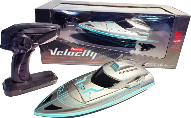 Motoscafo RC da gara High Speed 1:16 argento-blu
