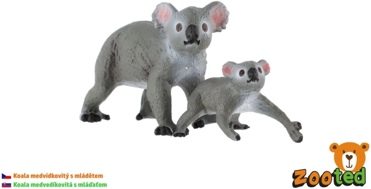 Figurina di koala con cucciolo Zooted 13 cm - 1 pezzo