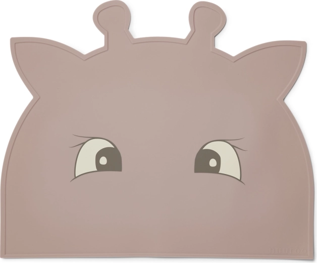 Tovaglietta in silicone NuuRoo Albert giraffe woodrose