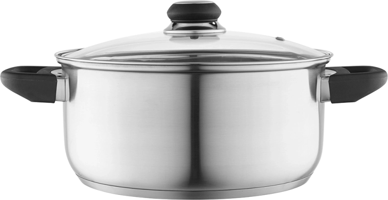 Altom Design pentola in acciaio inox emilio 4,2 l, 24 cm con coperchio in vetro