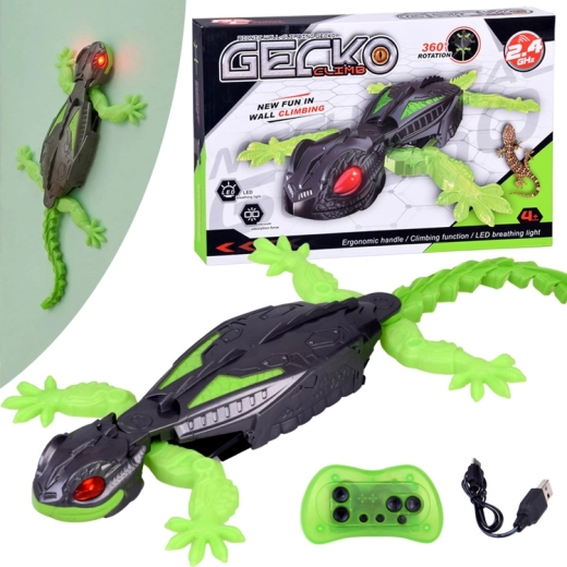 Geco RC a controllo remoto con arrampicata su pareti e guida a pavimento