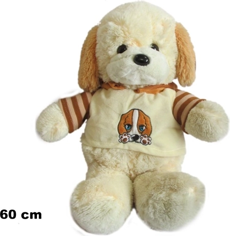 Grande cane di peluche con maglietta 65 cm