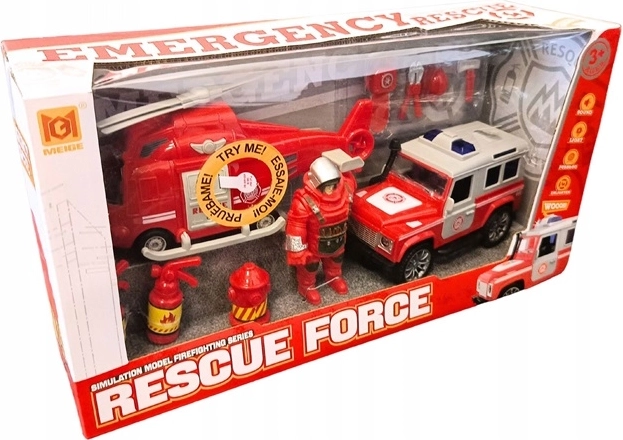 Rescue Force set di soccorso per bambini con elicottero, SUV e personaggio