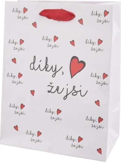Borsa regalo in carta "Grazie di essere" (18 × 10 × 23 cm)
