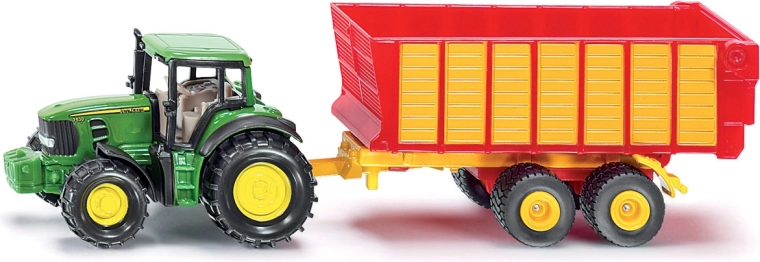 Trattore John Deere con rimorchio per insilato