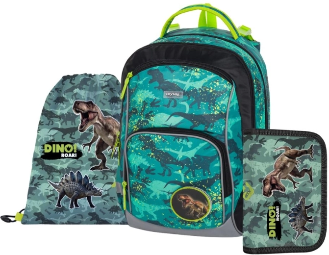 Set scolastico Oxybag OXY GO Dino – zaino, sacca e astuccio