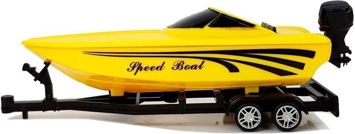 Rimorchio removibile con barca gialla