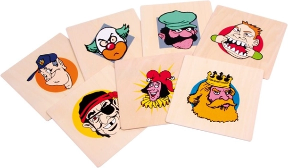 Piatti di compleanno in legno Facce Allegre SMALL FOOT, set 7 pz