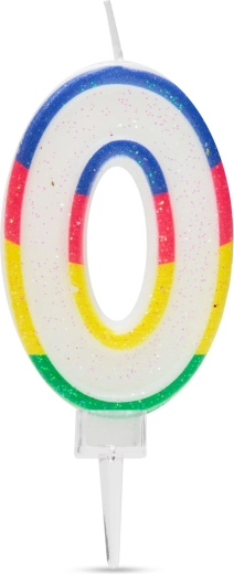 Candela per torta a forma di numero 0