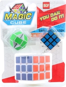 Set di rompicapi in plastica 3 pz con portachiavi