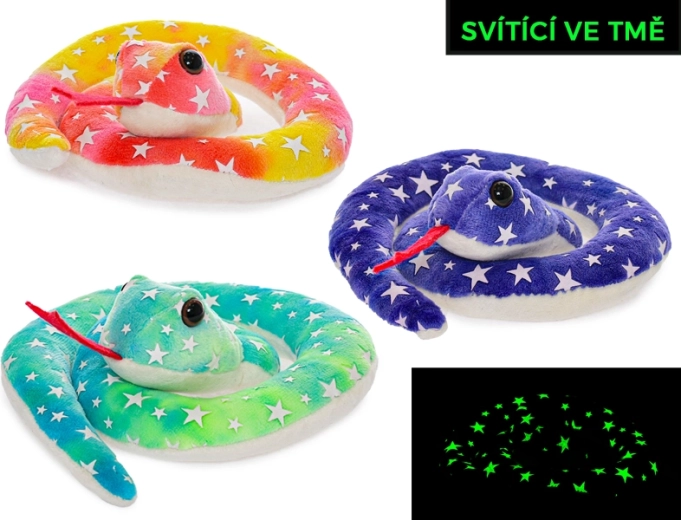 Serpente di peluche con elementi luminosi 18 cm