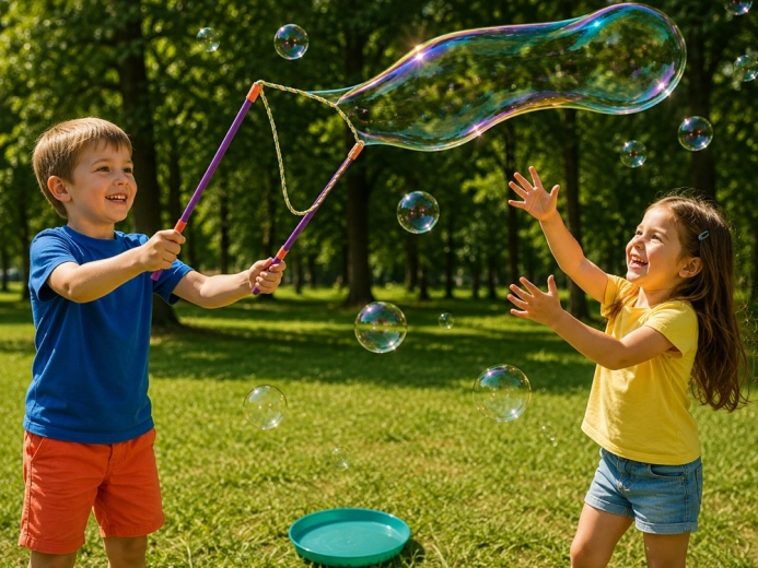Bolle giganti con corda – un fantastico spettacolo all’aperto