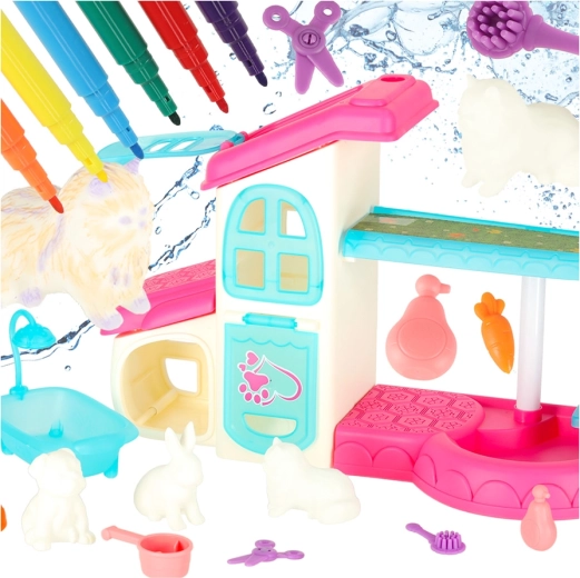 Hotel per bambini e salone SPA per animaletti con pennarelli lavabili, 26 pezzi