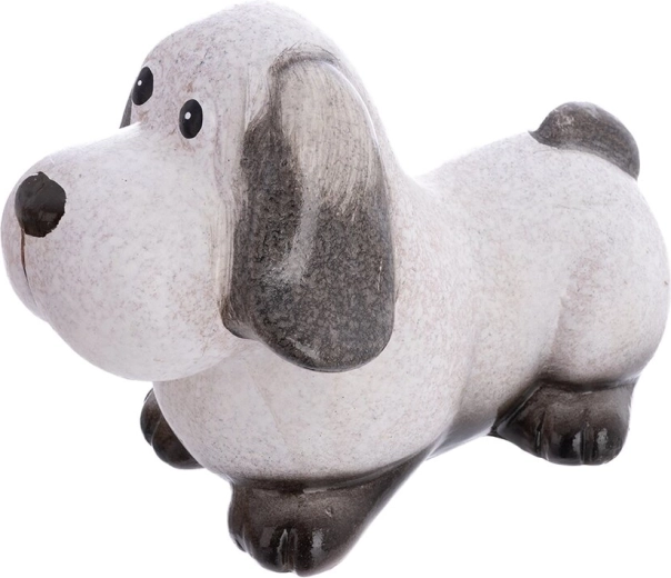 Statuetta decorativa di cane in poliresina beige 23 cm