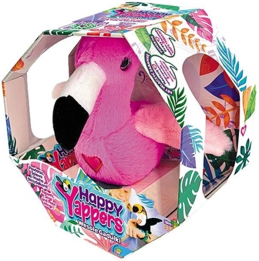 Fenicottero di peluche interattivo Happy Yappers – giocattolo parlante e mobile con USB