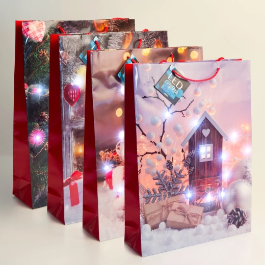 Borsa regalo LED con illuminazione bianca fredda - 1 pezzo