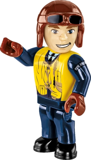 Minifigura del pilota e targhetta da collezione