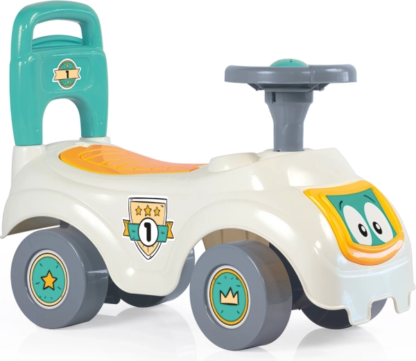 Cavalcabile Dolu Sit'n Ride a forma di auto con schienale bianco