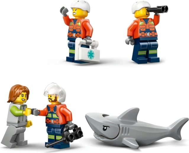Minifigure, accessori e squalo per il brivido