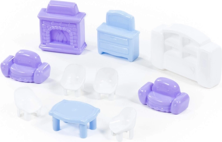 Mobili per bambole – set di mobili colorati da 10 pezzi