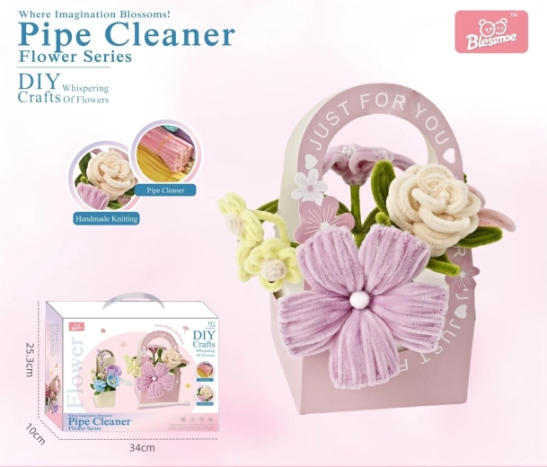 Kit creativo fai-da-te per bambini per realizzare un bouquet di fiori