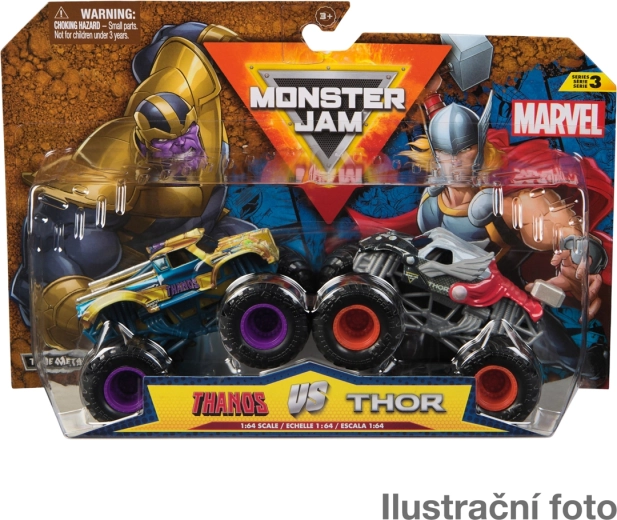 Monster Jam Marvel 1:64 – set di 2 monster truck in metallo