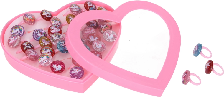 Anello per bambini in plastica con unicorno - 1 pezzo