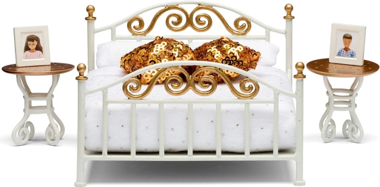 Mobili da camera da letto di lusso per casa delle bambole Lundby