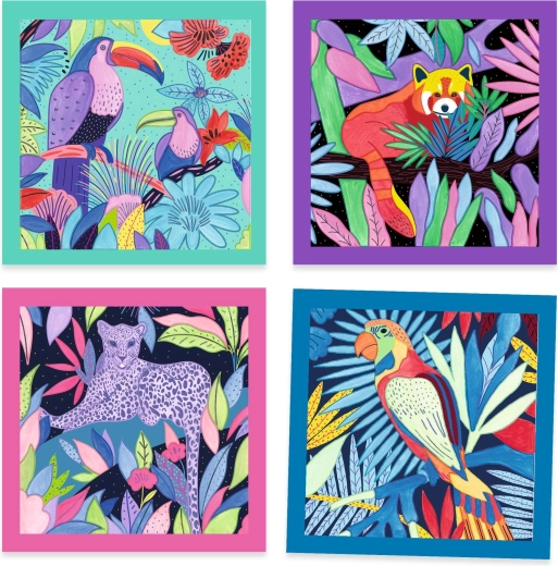 4 motivi della giungla da colorare